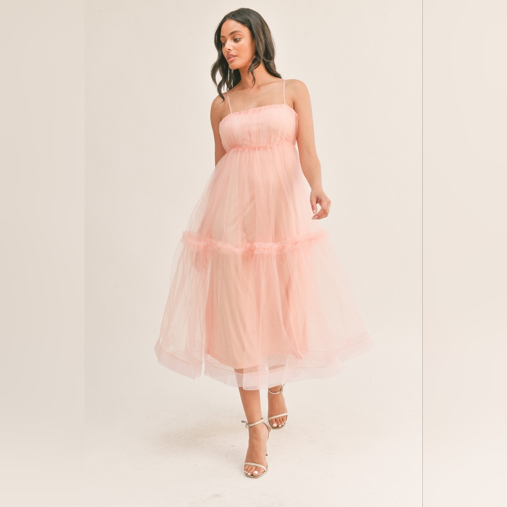 Tiered ruffled midi dress